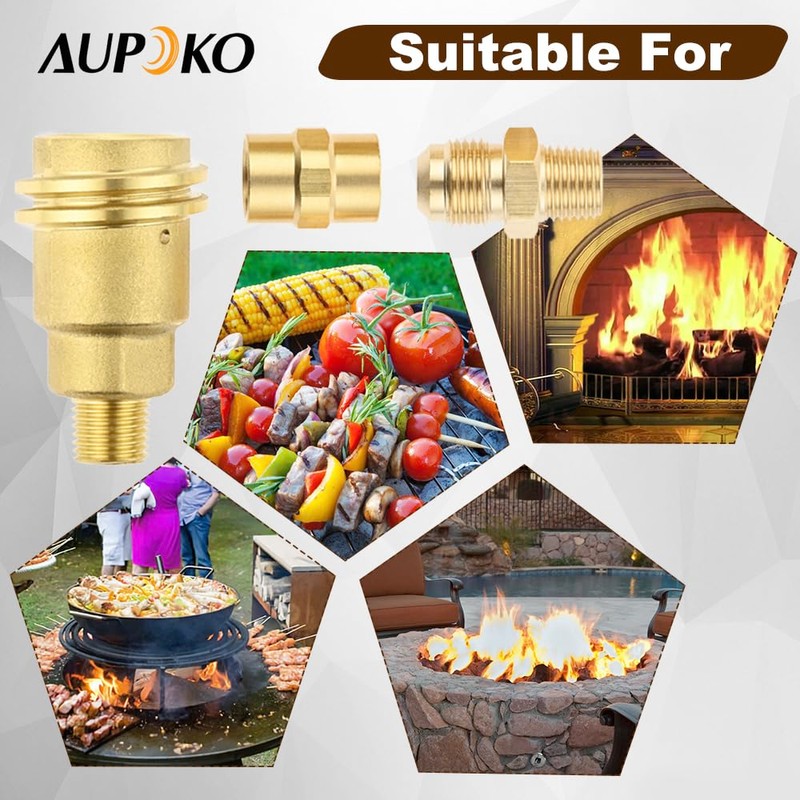 Aupoko QCC1 Nut Propane Gas Fitting Adapter Kit, Propane Gas