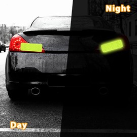 Yuomeaz 50 Pcs Hard Hat Reflective Stickers, 1.2 X 3.2 Inch Reflective Stickers for Helmet, High Visibility Reflector Bike Sticker for Hard Hat, Helmet, Bike, Motorcycle, Car