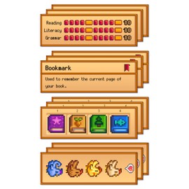 TwoDays Pixel Art Bookmarks for Women, Video Games Merch, Bookish Gifts for Reading Women, Book Accessories for Book Lovers (Set of 12, 6'' X 2'')