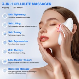 Ciyada 3-in-1 Electric Cellulite Massager, 3-in-1 Body Sculpting Machine -3 Modes Adjustable Body Sculpting Machine- Home Use Cupping Therapy Tool for Back, Belly, Waist, Arms, Legs-White