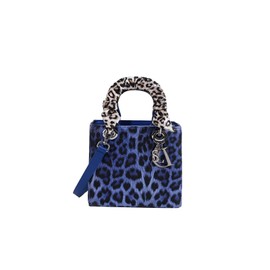 CORIOS Leopard Print Handbag for Women PU Leather Shoulder Bag Waterproof Crossbody Bag Fashion Messenger Bag Satchel Bag Elegant Hobo Bag Top Handle Bag Shopping Work Travel Tote Bag Blue S