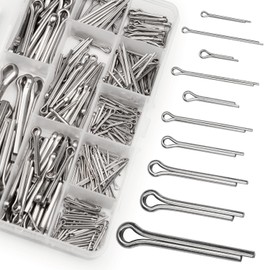 310 Piece Cotter Pin Assortment Kit, Fuse Cotter Pins, Folding Cotter Pins Assortment Stainless Steel Cotter Pin Set, Spring Pin Set, M1.5 M2 M2.5 M3 M4 M5 M6 Spring Cotter Pins Clips for Cars