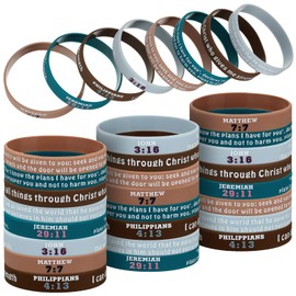 32 Pcs Religious Rubber Bracelets Bible Verse Silicone Bracelets Christian Silicone Wristbands Scripture Rubber Bracelets Spiritual Inspirational Wristbands for Men Women