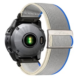 chinbersky 22 mm Nylon Bracelet for Garmin Feinx 6 Pro/6/7/7 Pro/5/5 Plus Bracelet, Elastic Band for Forerunner 935/945/955/965/745, for Instinct/2/Approach S60/S70-47 mm, Descent G1/Epix 2/Epix Pro