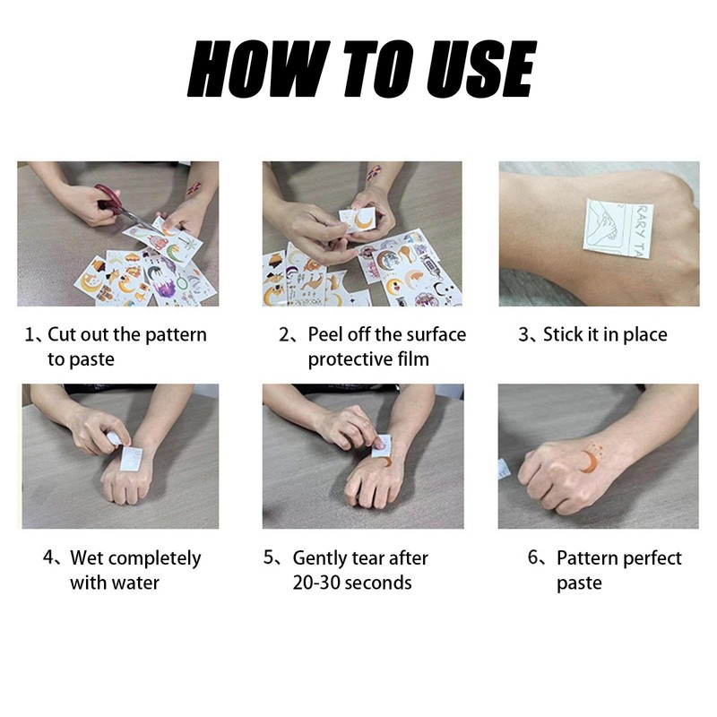 Realistic Small Finger Temporary Tattoos - 10 Sheets Waterproof &