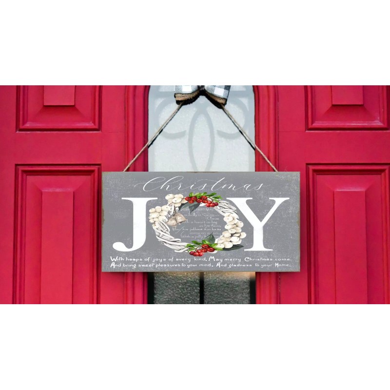 Twisted R Design Gray Christmas Joy Printed Handmade Sign
