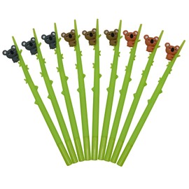 Maydahui 9 PCS Tree Climbing Koala Rollerball Pen Cute Cartoon Animal Pens Soft Silicone Black Ink for Party Office School Stationery Supplies