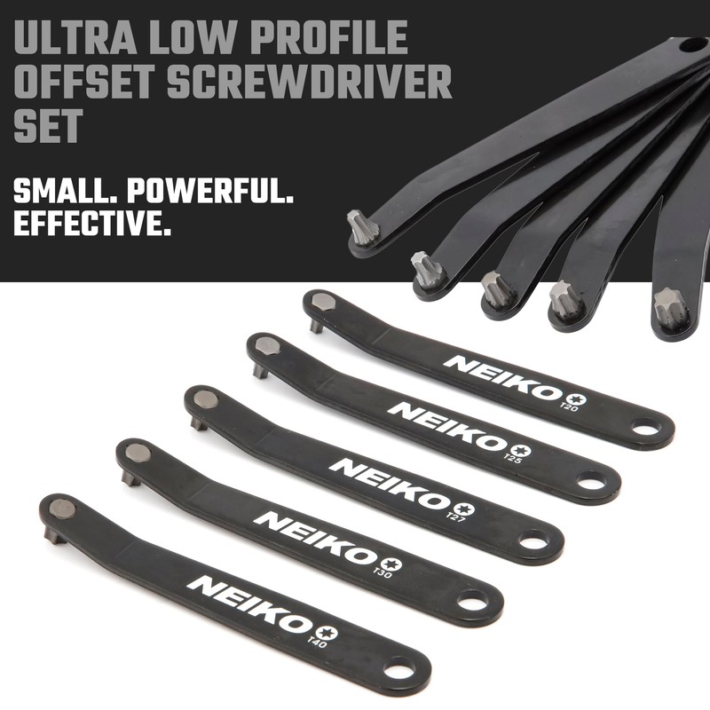 NEIKO 01325A Ultra Low Profile Offset Screwdriver Torx Set, 5
