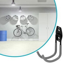 Eagles Garage Double Hooks,Utility Heavy Duty Steel Garage Storage Hooks,Wall Mount Garage Hanger&Organizer for Organizing Bike, Ladder and Garden Tools(Large Round)