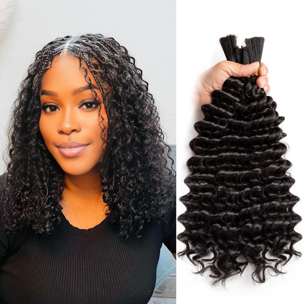 hipink 14 Inch Boho Hair for Braiding Deep Wave Bulk