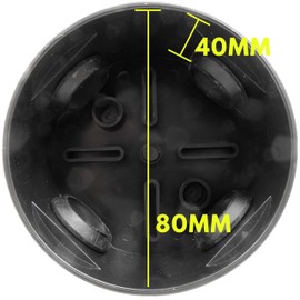 10 x Weatherproof Junction Box Outdoor Black - 80x40mm Round - Removeable Grommets - Snap On Lid - IP44