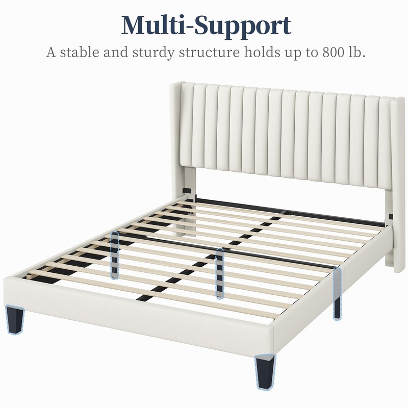 Yaheetech Yaheetech Queen Bed Frame Upholstered Platform Bed with Fabric