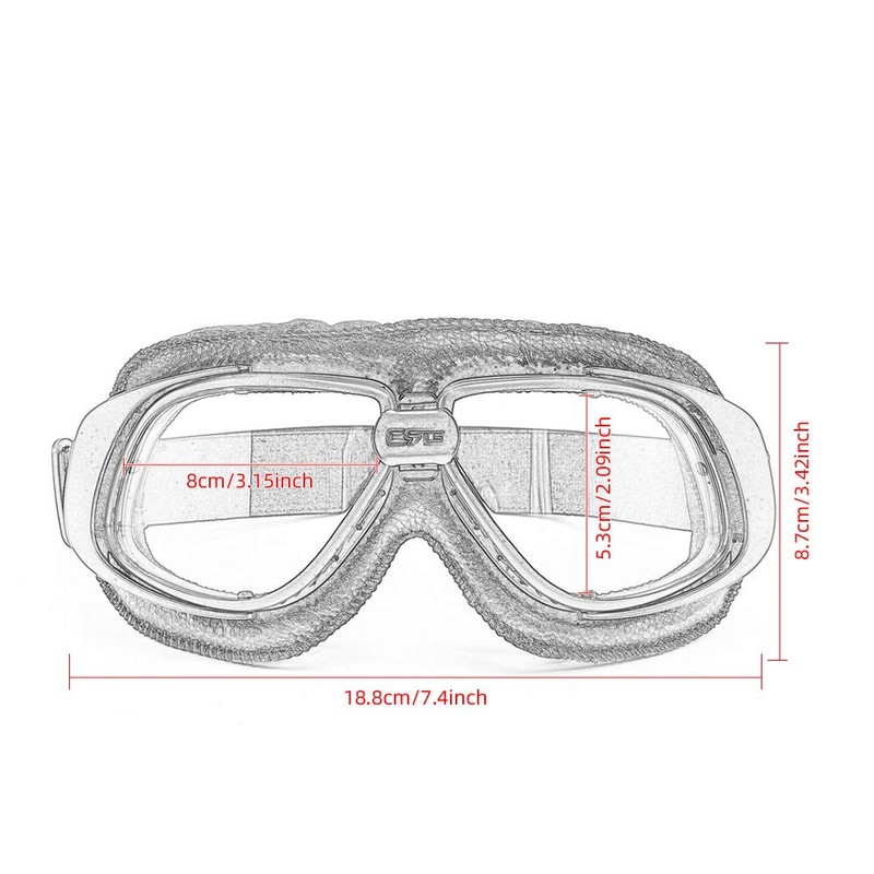 evomosa Motorcycle Goggles Windproof Eye Protection for Motocross Cruiser Scooter