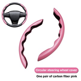 CGEAMDY Car Steering Wheel Cover, Universal Microfiber Leather Auto Steering Wheel Protector, Anti-Slip Steering Wheel Vehicle Interior Accessories for Cars, SUVs, Trucks and Vans (Pink)
