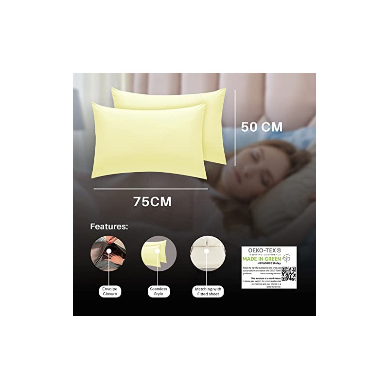 Pillow Cases standard House Wife Pair, Cream