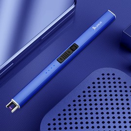 SUPRUS SUPRUS Electric Lighter Arc Windproof Flameless USB Rechargeable Lighter with Safety Lock for Candle BBQ Camping (Dark Blue)