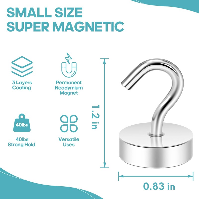 Neosmuk 40lb+ Extra Strong Magnet with Hook for Fridge,Heavy Duty