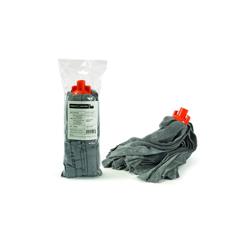 Perfetto Factory Perfect Microfibre Head, Fabric, Grey, 10 x 10