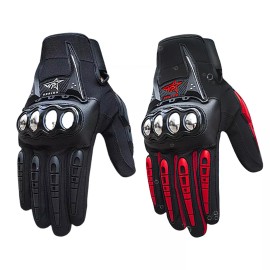 Unbranded Men Motorcycle Motorcross Full Finger Gloves Bicycle Cycling Touch Screen Gloves - M, Red