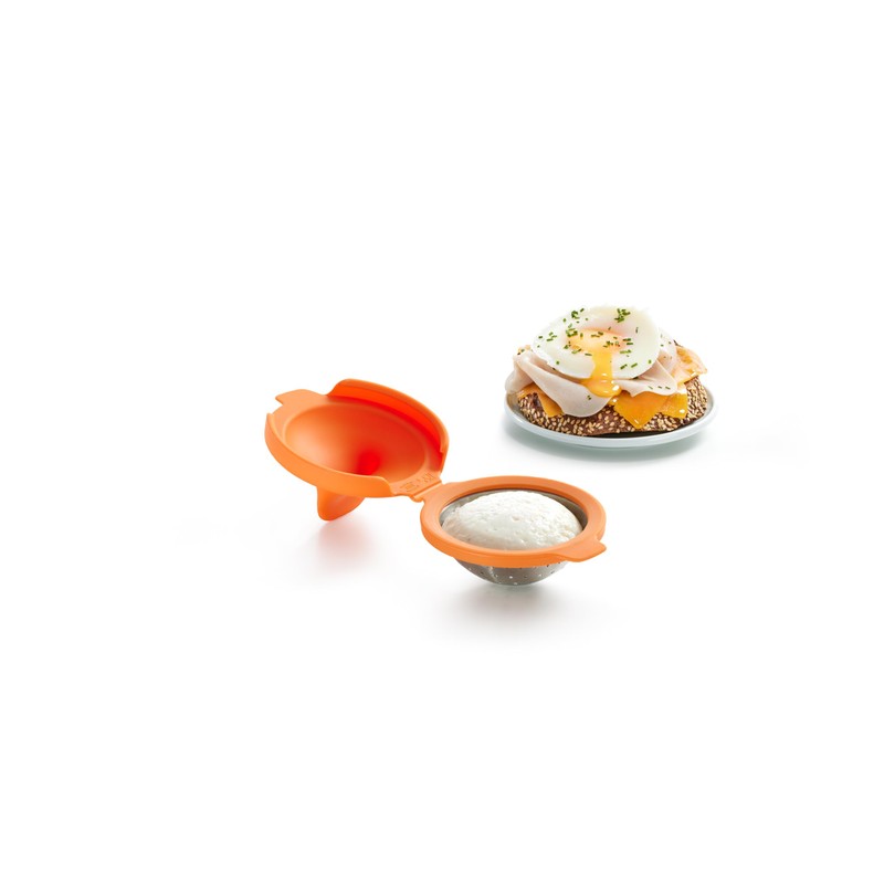 Lekue Poached Egg Maker/Poached Egg Cooker Set of 2, Orange