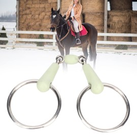 Happy Mouth Bits For Horses, Rubber Snaffle Bit Loose Horse Mouth Bit Ring Snaffle Bit Horse Chew Loose Ring Snaffle For Horse Mouth Articulation with Connection Ring