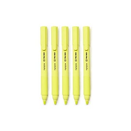 TRU RED Pocket Highlighter with Grip, Chisel Tip, Yellow, 5/Pack