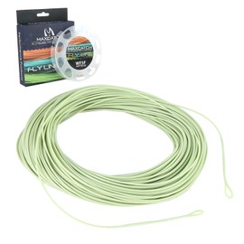 MAXIMUMCATCH Avid Fly Line with Welded Loop, Weight Forward Floating Fly Fishing Line 100ft (3F/4F/5F/6F/7F/8F) (Moss Green, WF3F)