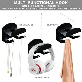 BIUFANTASI Adhesive Hat Hooks for Wall (20-Pack) No Drilling Caps Holder Organizer Minimalist Hat Rack Design Wall Mounted Hat Rack for Men Trucker Hat, Fitted Hat, Golf Hat (Black)