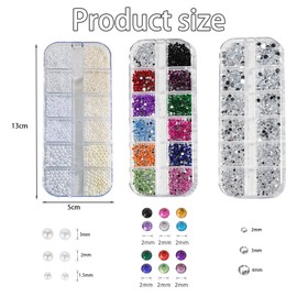 AYNKH 5200 Stück Strasssteine Nägel, Glitzersteine Nägel und AB Strasssteine Bunt Steine, Nagel Steinchen mit Pinzette und Stift, für Nagel Bekleidung DIY, Nagelschmuck