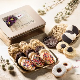 Dulcet Gift Baskets Delightful Cookie Gift Box Assortment with Traditional Black and White - Sprinkle Cookies, - Assorted Flavors The Best Gift for Holidays, Birthday, Sympathy, Get Well Wishes or Office Gaterings for Men & Women With Prime Delivery