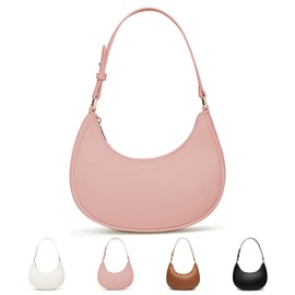 CXJYSD Bolso De Mano Para Mujer,Bolso De Hombro Vintage De Piel Sintética Con Correa De Hombro Ajustable Con Cremallera,Adecuado Para Fiestas,Trabajo,Viajes (Rosa)