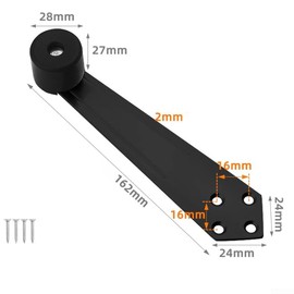 Over Head Door Stop, 90 Degree Furniture Overhead Door Stops Stainless Steel Door Stopper Wall Mount Door Holder Stop(Black)