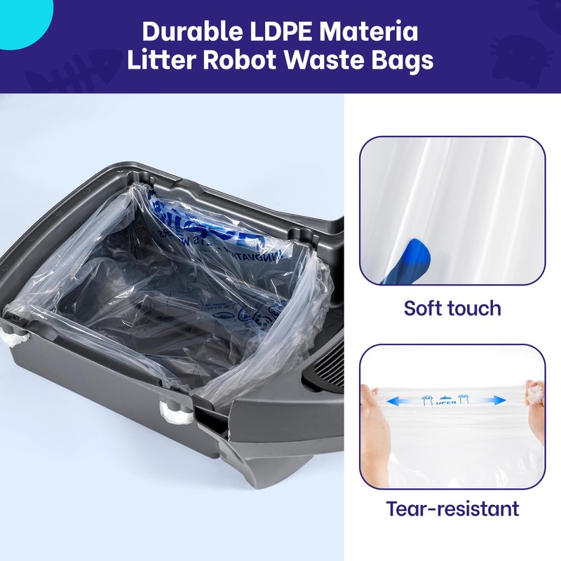 AOELLIT 16 Count Litter Box Liners, Litter Robot 4 &