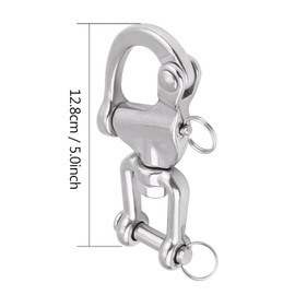 Quick Release Carabiner Swivel Snap Shackle Swivel Snap Shackle Made of Stainless Steel, Rotating Snap Shackle Made of 316 Stainless Steel for Sailing Boat Spinnaker Halyard (128 mm)