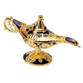 UOCAI Aladdin Lamp, 12 cm Aladdin Genie Light Lamp, Aladin Legend Classic Decoration, Wonder Lamp, Home Decoration, Birthday Gift (Phnom Penh Blue)