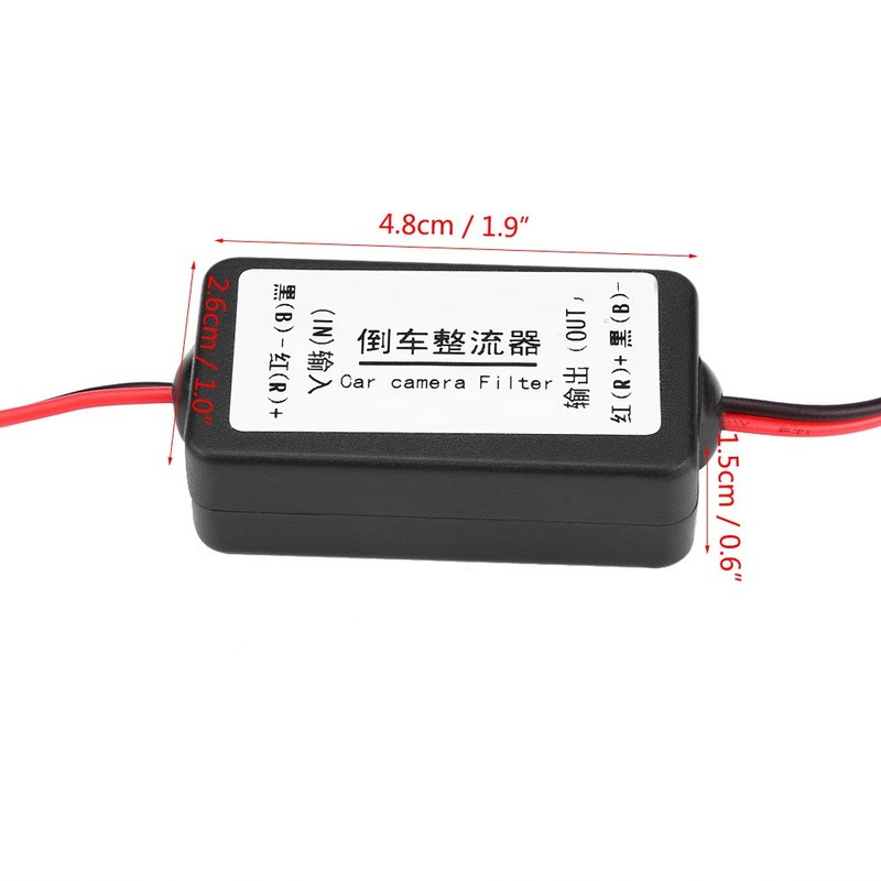Qiilu 12V DC Car Rearview Camera Power Relay Capacitor Filter
