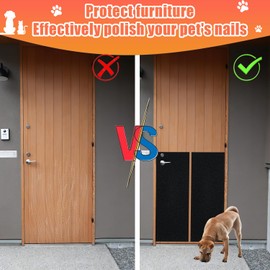 xin partner Dog Nail Scratch Board, Door Protector from Dog Scratching,self-Adhesive Instead of Emery Paper,cat Nail File,pet Scratch Areas, (10 inches * 13 feet) (Black)