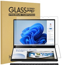 KEANBOLL 2-Pack Tempered Glass Screen Protector Designed for 2024-2025 ASUS Zenbook Duo Dual 14” 2-in-1 Laptop (UX8406), Ultra Clear, 9H Hardness (1 Sets - Primary and Secondary Screens)