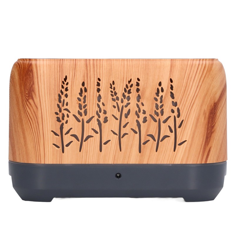 Humidifier 200ml Aroma Diffuser Wood Grain Flame Pattern Light Low
