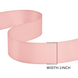 GTYBOVA 1 Inch x 100 Yards Double Face Dusty Pink Satin Ribbon 100% Polyester Multiple Colors Available Ideal for Gift Wrapping Hair Wedding Decor