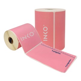 Etiquetas Térmicas Directas Rollo Con 200 Etiquetas 4x6 In Rosa
