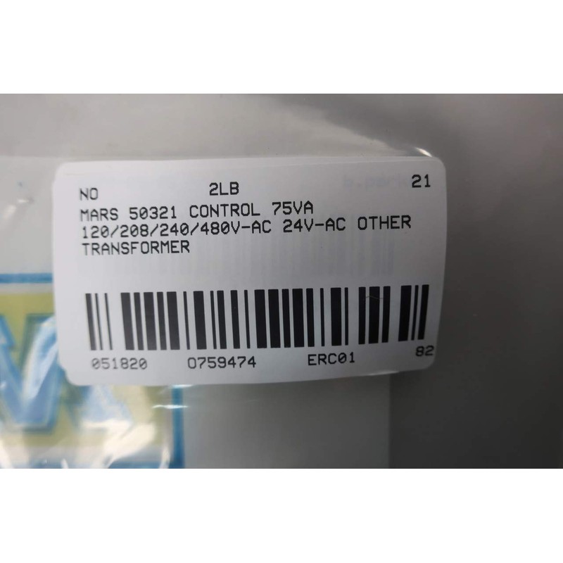 MARS 50321 Control Transformer 75VA 120/208/240/480V-AC 24V-AC