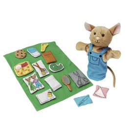 Constructive Playthings If You Give a Mouse a Cookie Plush Hand Puppet Set, 16-Pieces, Soft Touch Material, Comes with Carrying Bag, Literacy and Visual Learning, Toddler Toys for Kids 2 Years & Up