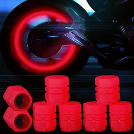 Pack of 8 Car Luminous Valve Caps, Valve Stem Cover, Luminous, Universal Fluorescent Tyre Valve Caps, Car Tyre Valve Cover for Car, SUV, Bicycle, Motorcycle, Skull Pink
