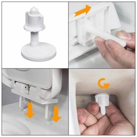 2 Pair Toilet Lid Screw Plastic Toilet Cover Hinge Bolt White Toilet Seat Repair Fitting Toilet Repair Kits for Toilet Seat Repair