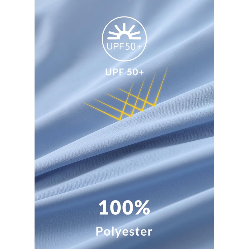 BALEAF Women's rash swim casual long sun protection jacket, C-blue,