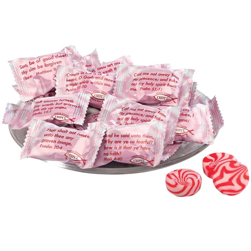 Scripture Candy, Strawberry & Cream Hard Candy 5.5 Ounce Bag,