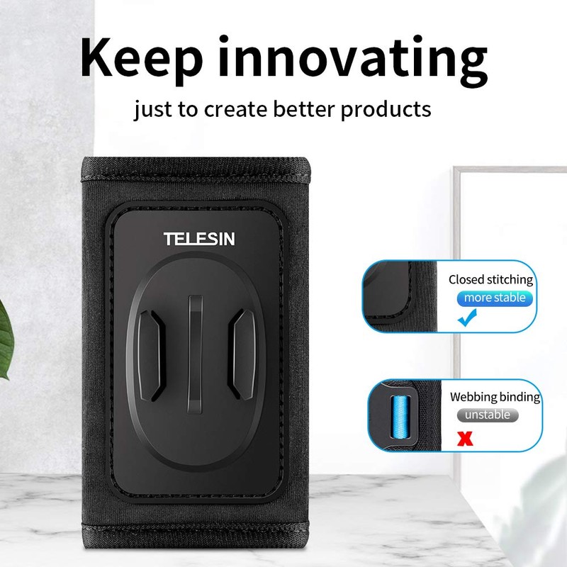 TELESIN Anti-Slip Backpack Shoulder Strap Mount Clip for GoPro Hero