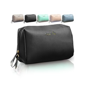 RIMINA Makeup Pouch, Freestanding Triangular Type, Makeup Pouch, Cosmetics Pouch, Stylish, Cute, Large Capacity, Portable, Women's, Cosmetics, Trinkets, Black, Large