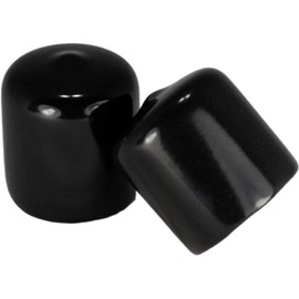 Prescott Plastics 1" (25.4mm) Outer Diameter Flexible Plastic Hole Caps, Round Black Metal Tubing End Caps, Strong Furniture Leg Inserts, Impact & Weather Resistant, Made in The USA - 4 Pack